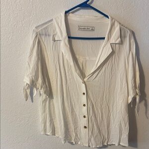 Abercrombie & Fitch White Button-Down Shirt